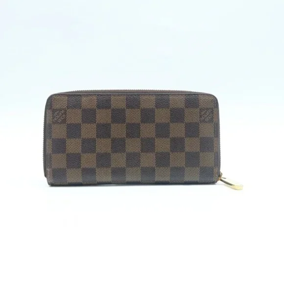 100% Authentic Louis Vuitton Zippy Brown Damier Ebene leather Wallet - Picture 2 of 12